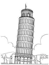 Tower of Pisa Coloring Page | 1001coloring.com