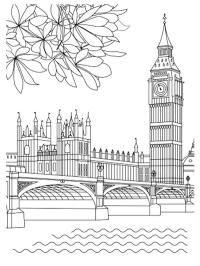 Big Ben, (Elizabeth Tower) Coloring Page | 1001coloring.com