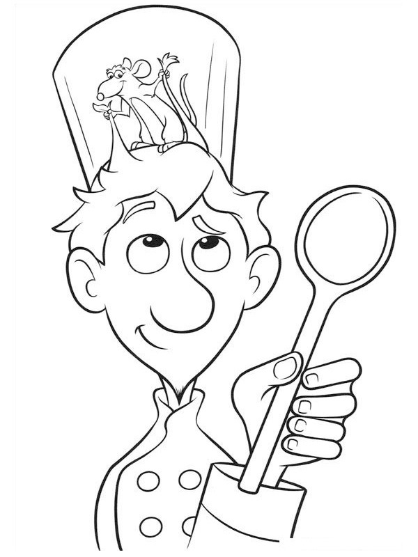 Alfredo Linguini and rat Remy Coloring Page | 1001coloring.com