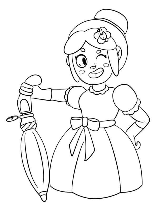 Brawl Stars Piper Coloring Page 1001coloring Com - how to draw spike brawl stars image coloring