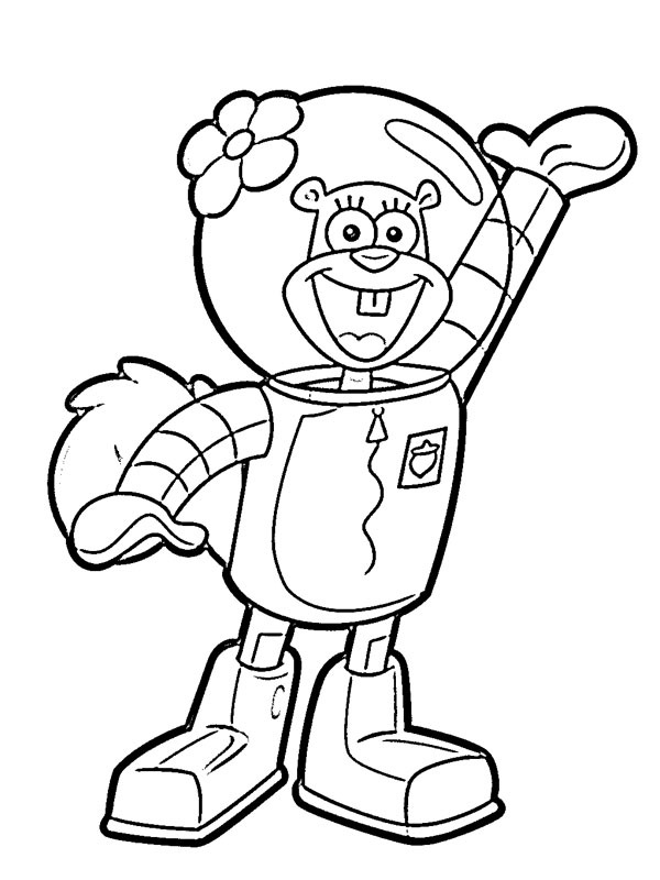 804 Simple Sandy Cheeks Coloring Pages for Kindergarten